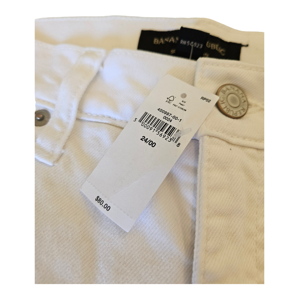 Banana Republic Factory Size 24/00 White Slouch Jeans - Picture 2 of 9